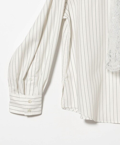 maturely（マチュアリー）の「maturely / チョーク ストライプ レース タイ ロングスリーブ（シャツ/ブラウス・レディース・ネイビー/オフホワイト・1/0）」の18枚目の写真