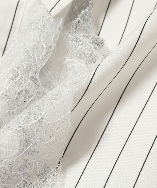 maturely（マチュアリー）の「maturely / チョーク ストライプ レース タイ ロングスリーブ（シャツ/ブラウス・レディース・ネイビー/オフホワイト・1/0）」の20枚目の写真