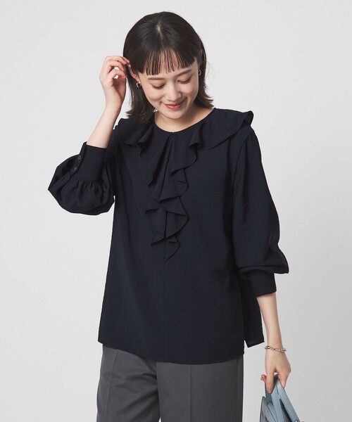 SAINT LAURENT PARIS ラッフル ブラウス ゴールドシャツ ラッフル