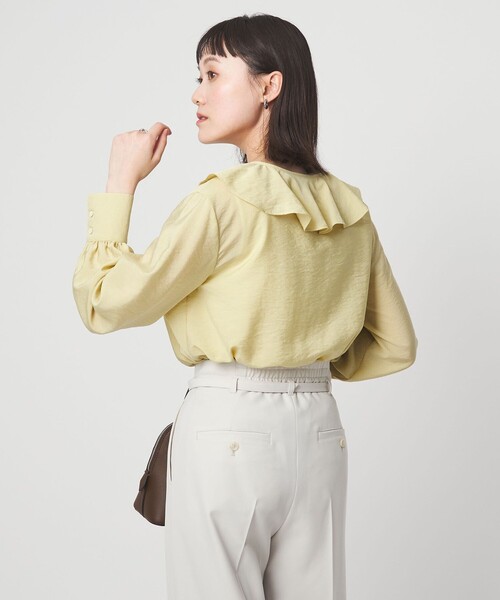 green label relaxing（グリーンレーベルリラクシング）の「ラッフル ブラウス（シャツ/ブラウス・レディース・グレー/ホワイト/イエロー/ネイビー・FREE）」の12枚目の写真