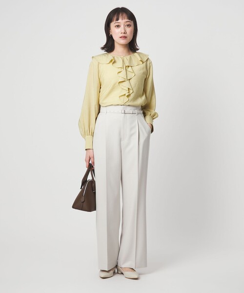 green label relaxing（グリーンレーベルリラクシング）の「ラッフル ブラウス（シャツ/ブラウス・レディース・グレー/ホワイト/イエロー/ネイビー・FREE）」の15枚目の写真