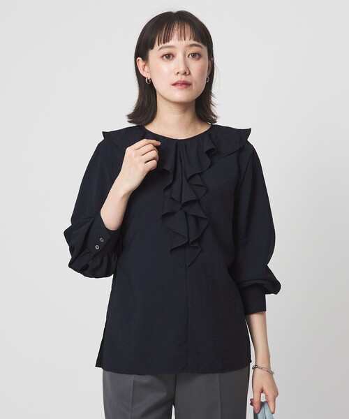 green label relaxing（グリーンレーベルリラクシング）の「ラッフル ブラウス（シャツ/ブラウス・レディース・グレー/ホワイト/イエロー/ネイビー・FREE）」の16枚目の写真