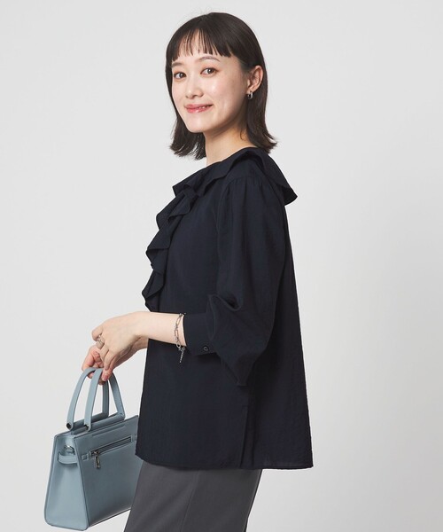 green label relaxing（グリーンレーベルリラクシング）の「ラッフル ブラウス（シャツ/ブラウス・レディース・グレー/ホワイト/イエロー/ネイビー・FREE）」の17枚目の写真