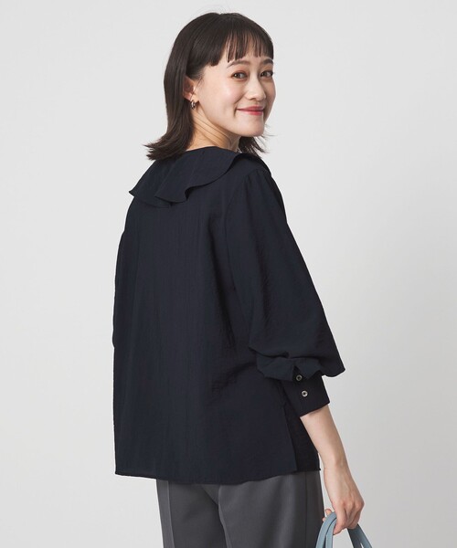green label relaxing（グリーンレーベルリラクシング）の「ラッフル ブラウス（シャツ/ブラウス・レディース・グレー/ホワイト/イエロー/ネイビー・FREE）」の18枚目の写真