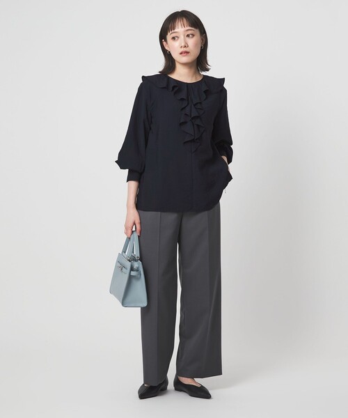 green label relaxing（グリーンレーベルリラクシング）の「ラッフル ブラウス（シャツ/ブラウス・レディース・グレー/ホワイト/イエロー/ネイビー・FREE）」の20枚目の写真