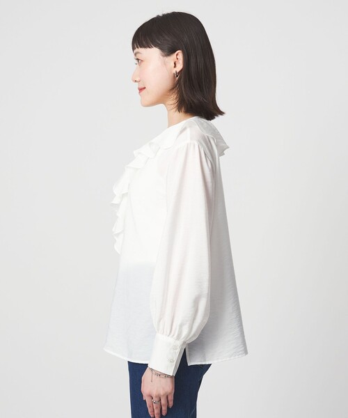 green label relaxing（グリーンレーベルリラクシング）の「ラッフル ブラウス（シャツ/ブラウス・レディース・グレー/ホワイト/イエロー/ネイビー・FREE）」の22枚目の写真