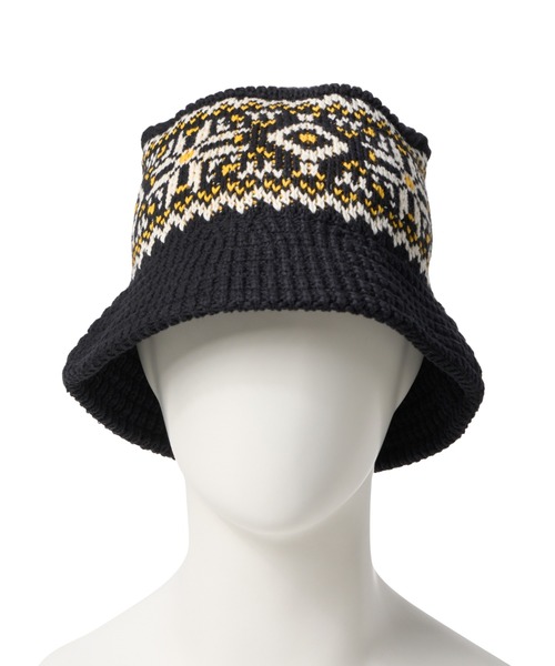 NEW ERA（ニューエラ）の「NEW ERA NORDIC KNIT BACKET Powered by Goro Nakatsugawa (MIN-NANO)（ニューエラ ノルディック ニット バケット 中津川吾郎）（ハット・メンズ・ブラック・SMALL/MEDIUM）」の3枚目の写真
