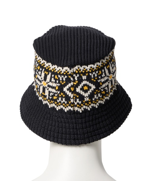 NEW ERA（ニューエラ）の「NEW ERA NORDIC KNIT BACKET Powered by Goro Nakatsugawa (MIN-NANO)（ニューエラ ノルディック ニット バケット 中津川吾郎）（ハット・メンズ・ブラック・SMALL/MEDIUM）」の5枚目の写真