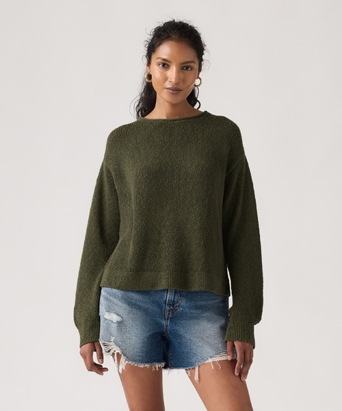 Levi's(リーバイス)の「Levi's/リーバイス LAETITIA ブークレプルオーバー(ニット/セーター・レディース・グリーン・M/S/XS)」の1枚目の写真