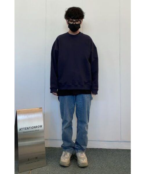 ATTENTIONROW（アテンションロー）の「スペシャルレギュラーオーバーフィット980gヘビーマンツーマン（ネイビー）（スウェット・メンズ・その他・1）」の4枚目の写真