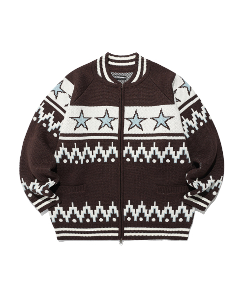 ISTKUNST（イストクンスト）の「STAR COWICHAN KNIT CARDIGAN_BROWN(IK2FFMK680A)（ニット/セーター・レディース・ブラウン・S/M/L）」の2枚目の写真