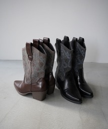 SANSeLF | 【SANSeLF】パターンステッチミドルウエスタンブーツ sas26s002(ブーツ)