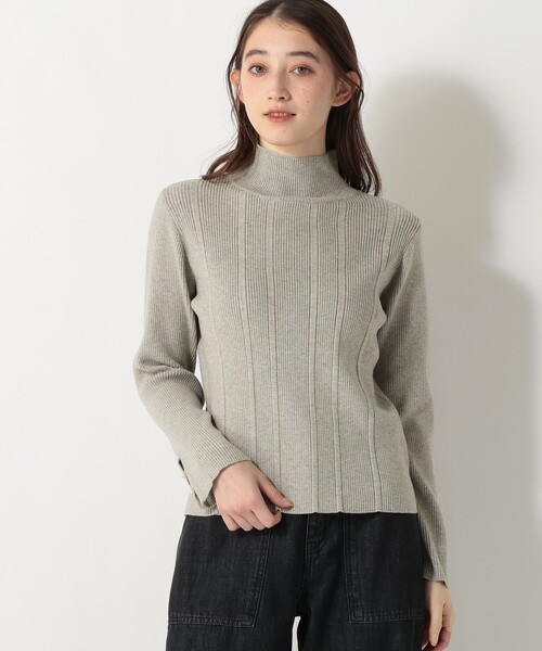 Afternoon Tea（アフタヌーンティー）の「モックネックリブプルオーバー（ニット/セーター・レディース・ネイビー/グレー/ベージュ・ONE SIZE）」の2枚目の写真