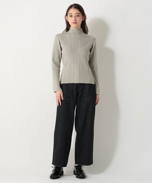 Afternoon Tea（アフタヌーンティー）の「モックネックリブプルオーバー（ニット/セーター・レディース・ネイビー/グレー/ベージュ・ONE SIZE）」の9枚目の写真