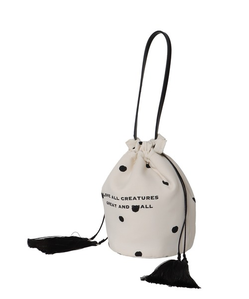 TSURU by Mariko Oikawa(ツルバイマリコオイカワ)の「TSURU by Mariko Oikawa / Lennom(ドット柄巾着バッグ WB-1264391)(ハンドバッグ・レディース・ホワイト・FREE)」の5枚目の写真