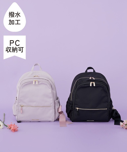 Maison de FLEUR（メゾンドフルール）の「撥水加工ポケットリュック（バックパック/リュック・レディース・ピンク系その他/ブラック・FREE）」の3枚目の写真