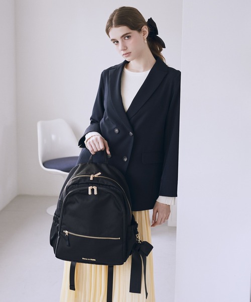 Maison de FLEUR（メゾンドフルール）の「撥水加工ポケットリュック（バックパック/リュック・レディース・ピンク系その他/ブラック・FREE）」の7枚目の写真