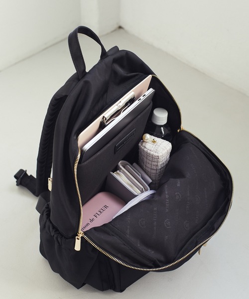 Maison de FLEUR（メゾンドフルール）の「撥水加工ポケットリュック（バックパック/リュック・レディース・ピンク系その他/ブラック・FREE）」の8枚目の写真