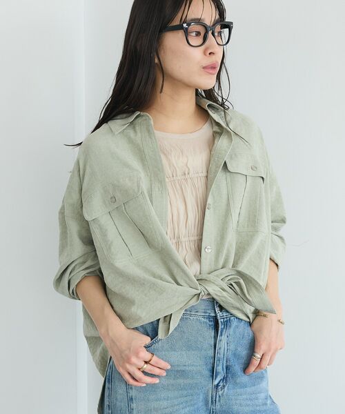 CRAFT STANDARD BOUTIQUE(クラフトスタンダードブティック)の「とろみワークシャツ(シャツ/ブラウス・レディース・ライトパープル/ライトグリーン・FREE)」の6枚目の写真