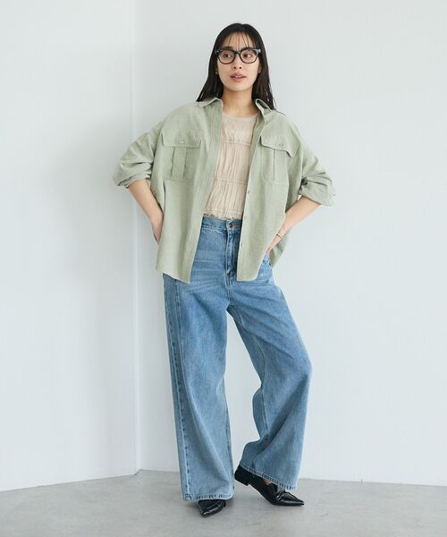 CRAFT STANDARD BOUTIQUE(クラフトスタンダードブティック)の「とろみワークシャツ(シャツ/ブラウス・レディース・ライトパープル/ライトグリーン・FREE)」の7枚目の写真