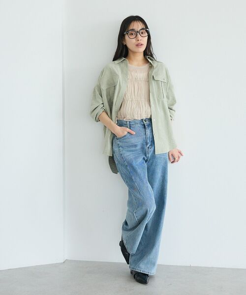 CRAFT STANDARD BOUTIQUE(クラフトスタンダードブティック)の「とろみワークシャツ(シャツ/ブラウス・レディース・ライトパープル/ライトグリーン・FREE)」の8枚目の写真