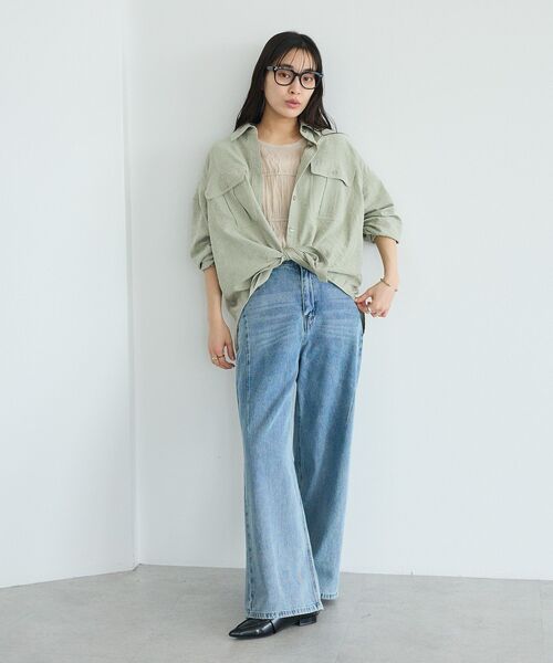 CRAFT STANDARD BOUTIQUE(クラフトスタンダードブティック)の「とろみワークシャツ(シャツ/ブラウス・レディース・ライトパープル/ライトグリーン・FREE)」の9枚目の写真