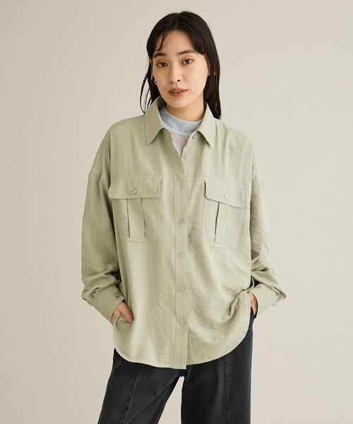 CRAFT STANDARD BOUTIQUE(クラフトスタンダードブティック)の「とろみワークシャツ(シャツ/ブラウス・レディース・ライトパープル/ライトグリーン・FREE)」の10枚目の写真