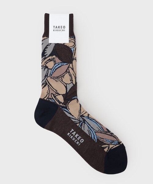 TAKEO KIKUCHI（タケオキクチ）の「カカオ柄ソックス（ソックス/靴下・メンズ・ブラック/ネイビー/ホワイト・00）」の7枚目の写真