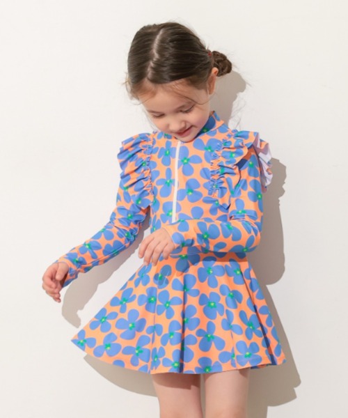 Ocean&Ground(オーシャン&グラウンド)の「フリルショルダーラッシュワンピース水着(水着・キッズ・ライトパープル/サーモンピンク/その他6・120/110/100/90/140/130)」の21枚目の写真