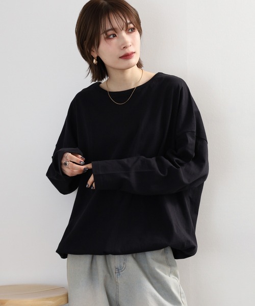 Arinomama(アリノママ)の「Arinomama 異素材切り替えプリントロンT(Tシャツ/カットソー・レディース・ブラック/ライトグリーン/アイボリー/ライトブルー・FREE)」の15枚目の写真