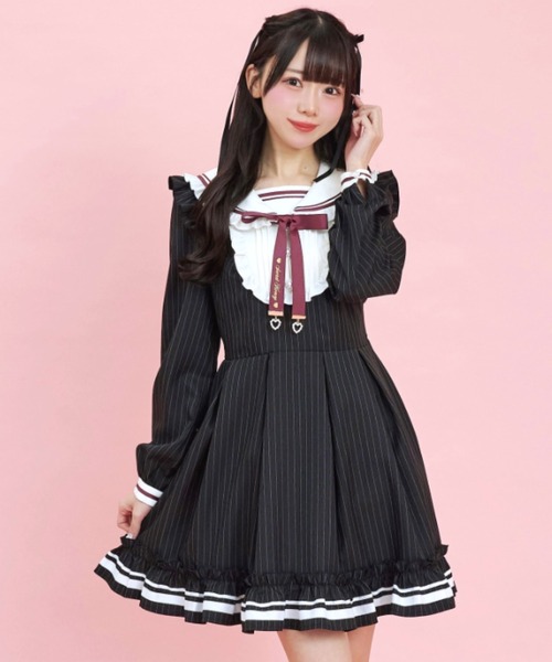 Secret Honey（シークレットハニー）の「ヨーク切替セーラーワンピース（ワンピース・レディース・ブラック/グレー/ラベンダー・MEDIUM）」の2枚目の写真