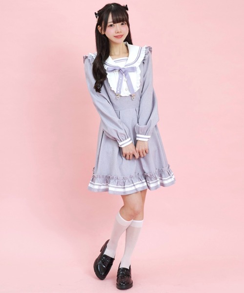 Secret Honey(シークレットハニー)の「ヨーク切替セーラーワンピース(ワンピース・レディース・ブラック/グレー/ラベンダー・MEDIUM)」の7枚目の写真