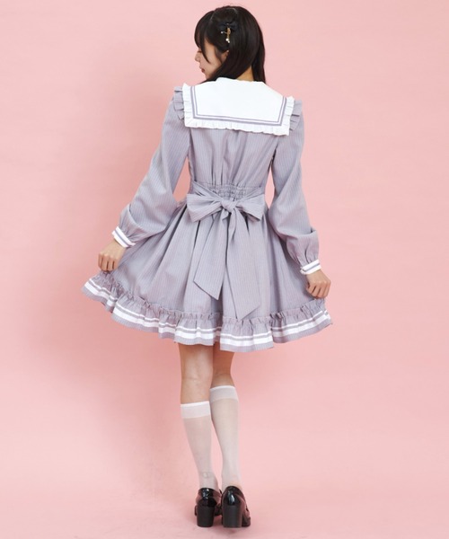 Secret Honey(シークレットハニー)の「ヨーク切替セーラーワンピース(ワンピース・レディース・ブラック/グレー/ラベンダー・MEDIUM)」の8枚目の写真