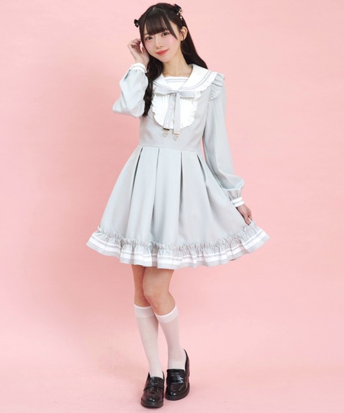 Secret Honey(シークレットハニー)の「ヨーク切替セーラーワンピース(ワンピース・レディース・ブラック/グレー/ラベンダー・MEDIUM)」の4枚目の写真