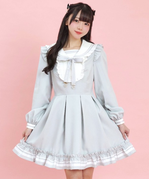Secret Honey(シークレットハニー)の「ヨーク切替セーラーワンピース(ワンピース・レディース・ブラック/グレー/ラベンダー・MEDIUM)」の5枚目の写真
