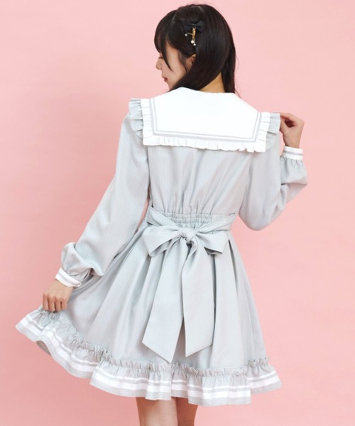 Secret Honey(シークレットハニー)の「ヨーク切替セーラーワンピース(ワンピース・レディース・ブラック/グレー/ラベンダー・MEDIUM)」の6枚目の写真
