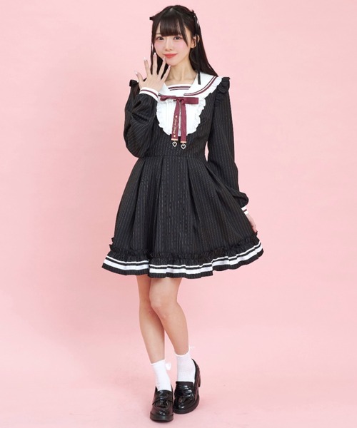 Secret Honey(シークレットハニー)の「ヨーク切替セーラーワンピース(ワンピース・レディース・ブラック/グレー/ラベンダー・MEDIUM)」の9枚目の写真