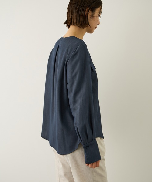 ROPE'（ロペ）の「フロントジップブラウス/イージーケア・セットアップ対応（シャツ/ブラウス・レディース・ピンク/ダークブラウン/ネイビー・38/36）」の19枚目の写真