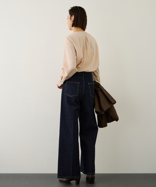 ROPE'（ロペ）の「フロントジップブラウス/イージーケア・セットアップ対応（シャツ/ブラウス・レディース・ピンク/ダークブラウン/ネイビー・38/36）」の4枚目の写真