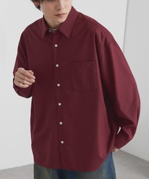 MONO-MART（モノマート）の「ライトTR フレンチフロント サイドスリット レギュラーカラー長袖シャツ   UVカット&アンチピリング&イージーケア【セットアップ対応】（シャツ/ブラウス）」