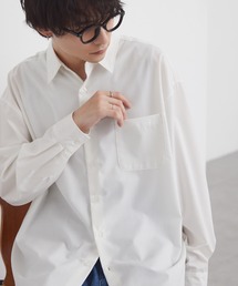 MONO-MART（モノマート）の「ライトTR フレンチフロント サイドスリット レギュラーカラー長袖シャツ   UVカット&アンチピリング&イージーケア【セットアップ対応】（シャツ/ブラウス）」