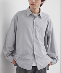 MONO-MART（モノマート）の「ライトTR フレンチフロント サイドスリット レギュラーカラー長袖シャツ   UVカット&アンチピリング&イージーケア【セットアップ対応】（シャツ/ブラウス）」