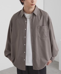 MONO-MART（モノマート）の「ライトTR フレンチフロント サイドスリット レギュラーカラー長袖シャツ   UVカット&アンチピリング&イージーケア【セットアップ対応】（シャツ/ブラウス）」