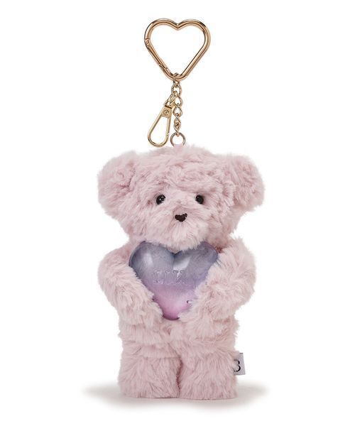 LILY BROWN（リリーブラウン）の「Lily Bearハグハートチャーム（キーケース/キーアクセサリー・レディース・グレー/マルチ/ピンク/イエロー/ベージュ・F）」の4枚目の写真