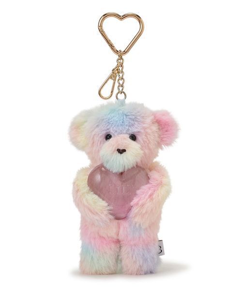 LILY BROWN（リリーブラウン）の「Lily Bearハグハートチャーム（キーケース/キーアクセサリー・レディース・グレー/マルチ/ピンク/イエロー/ベージュ・F）」の5枚目の写真