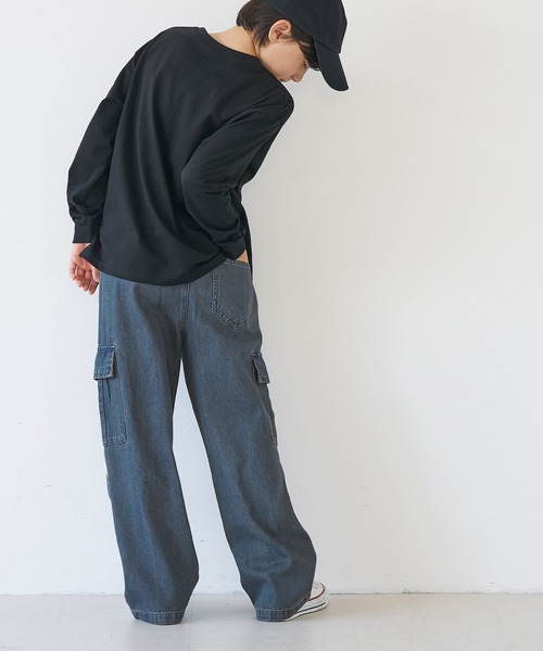 coca（coca）（コカ）の「キッズ　デニムラインカーゴパンツ（カーゴパンツ・キッズ・ブラック/ブルー・120/130/140/150）」の5枚目の写真