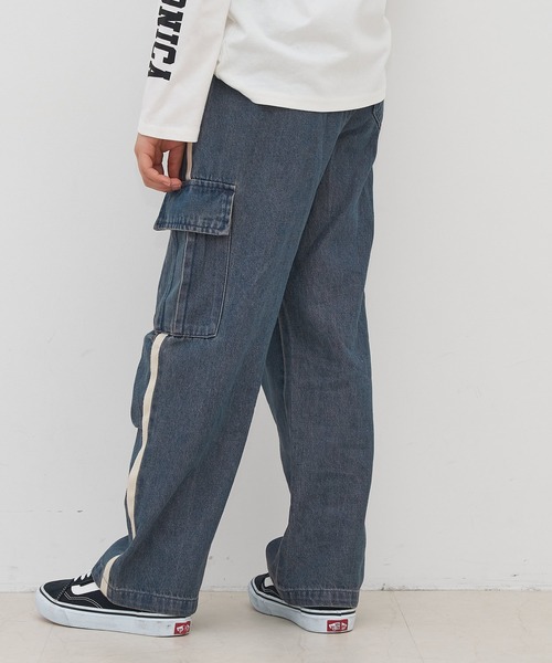 coca（coca）（コカ）の「キッズ　デニムラインカーゴパンツ（カーゴパンツ・キッズ・ブラック/ブルー・120/130/140/150）」の7枚目の写真