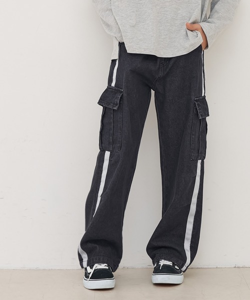 coca（coca）（コカ）の「キッズ　デニムラインカーゴパンツ（カーゴパンツ・キッズ・ブラック/ブルー・120/130/140/150）」の10枚目の写真