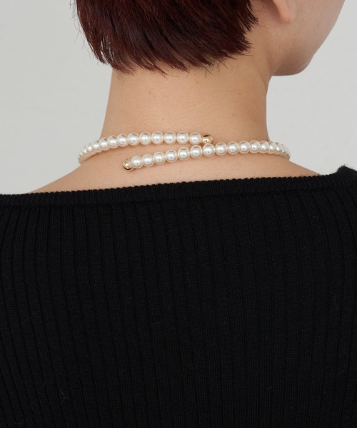 CIAOPANIC TYPY（チャオパニックティピー）の「lilスプリングチョーカー（ネックレス・レディース・ホワイト/ブラック・ONE SIZE）」の5枚目の写真