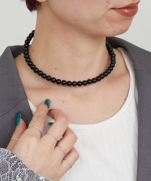 CIAOPANIC TYPY（チャオパニックティピー）の「lilスプリングチョーカー（ネックレス・レディース・ホワイト/ブラック・ONE SIZE）」の4枚目の写真